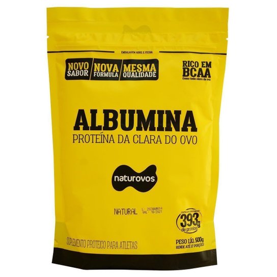 Albumina Pura 500gr sem sabor - Naturovos Menor preço em Albumina Pura 500gr sem sabor - Naturovos