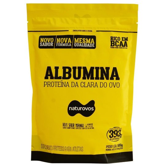 Albumina Pura com Sabor 500g Naturovos Menor preço em Albumina Pura com Sabor 500g Naturovos