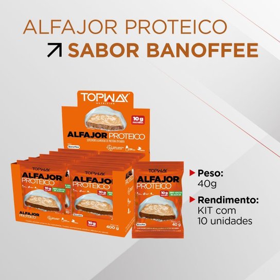 Alfajor Proteíco Banoffe Sem Açúcar Topway Caixa Com 10 Un