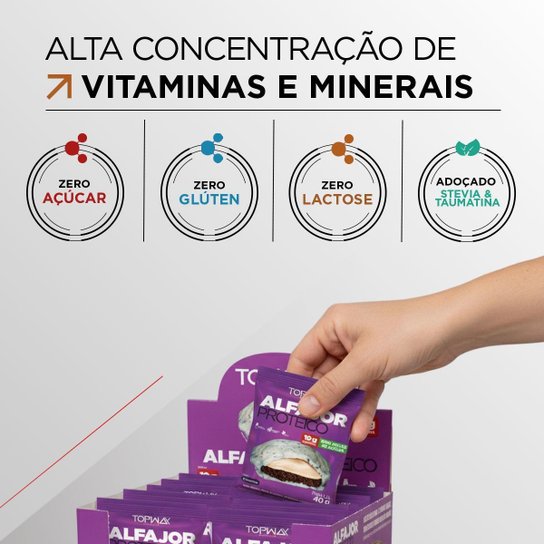 Alfajor Proteíco Cookies Sem Açúcar Topway Caixa Com 10 Un