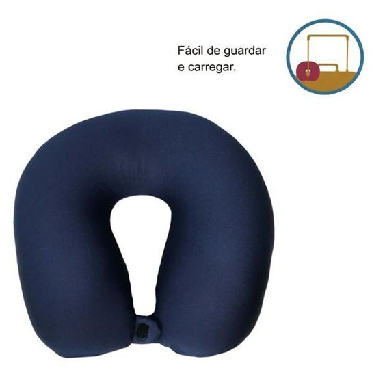 Almofada De Pescoço Com Botão De Pressão Conforto Viagem Yin's Azul - Azul Escuro Menor preço em Almofada De Pescoço Com Botão De Pressão Conforto Viagem Yin's Azul - Azul Escuro