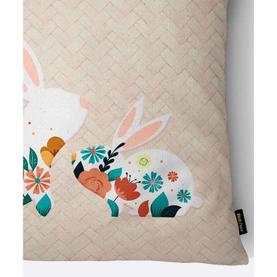 Almofada Estampada Coelho Floral Belchior - 10046999214 - Bege