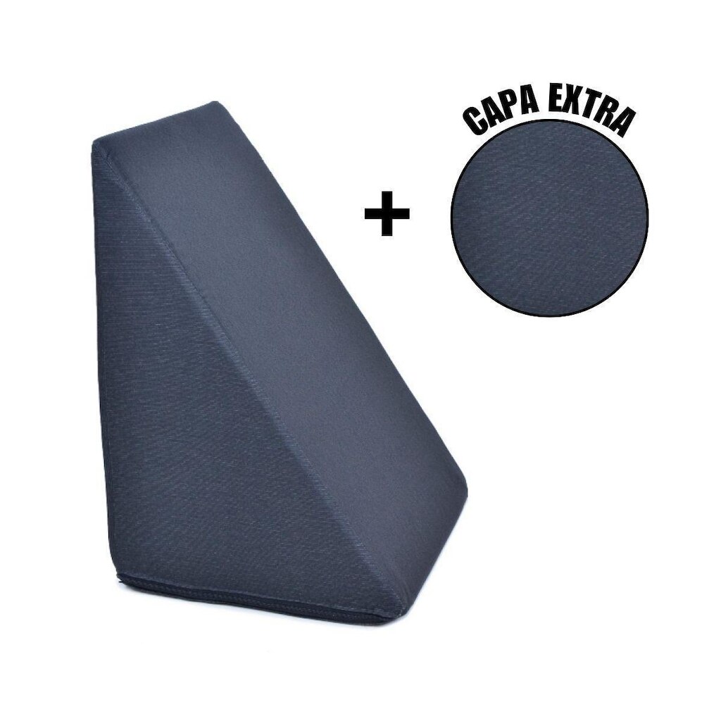 Almofada Triangular Encosto Anatômico Espuma Apoio Costas Repouso Leitura + Capa Extra