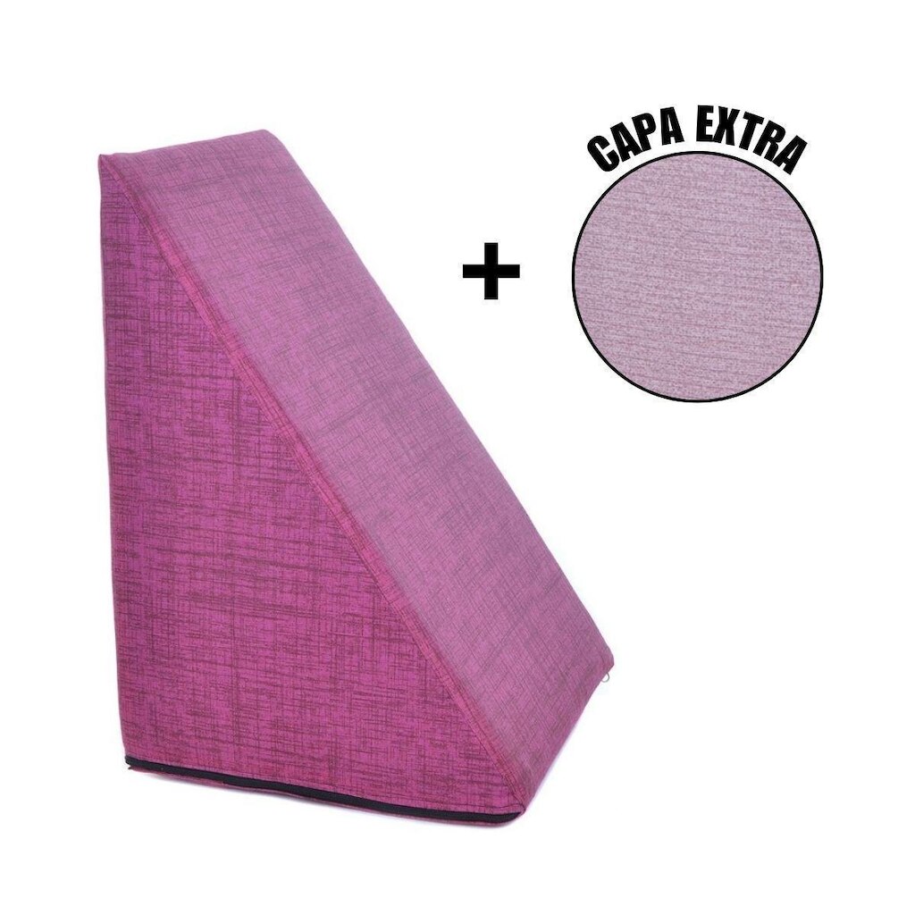 Almofada Triangular Encosto Anatômico Espuma Apoio Costas Repouso Leitura + Capa Extra