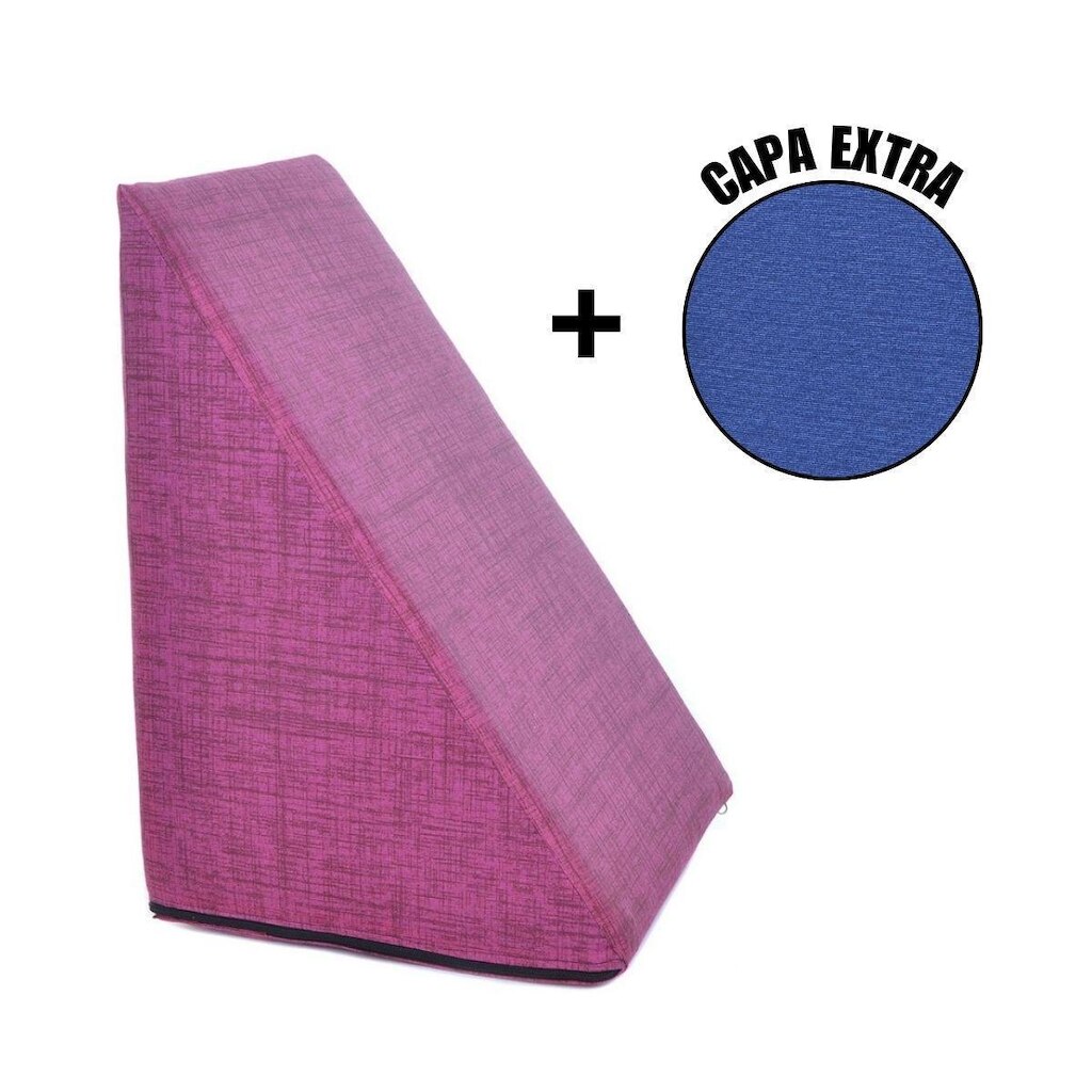 Almofada Triangular Encosto Anatômico Espuma Apoio Costas Repouso Leitura + Capa Extra