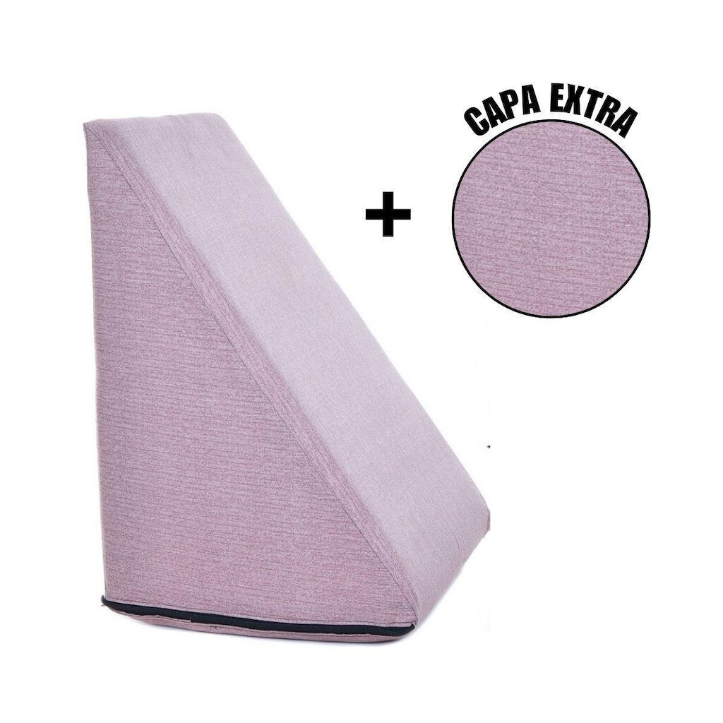 Almofada Triangular Encosto Anatômico Espuma Apoio Costas Repouso Leitura + Capa Extra