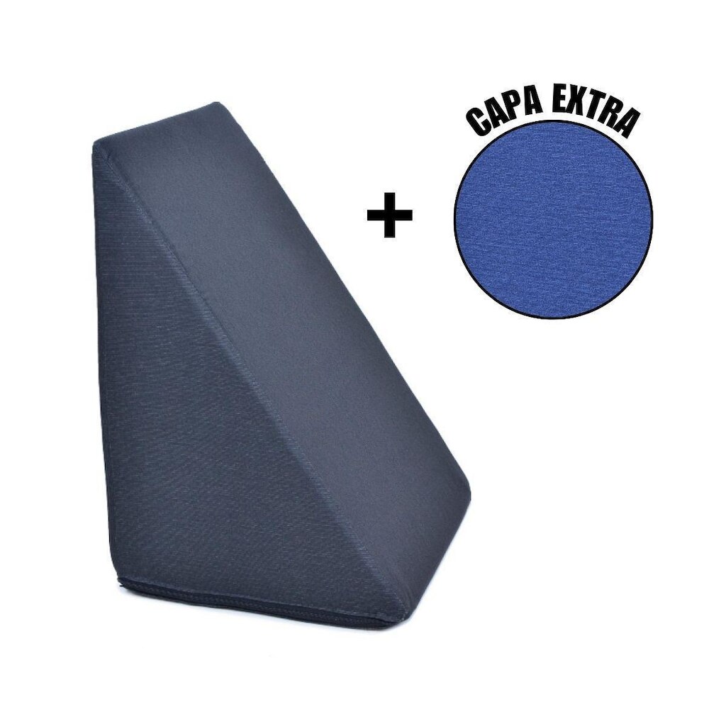Almofada Triangular Encosto Anatômico Espuma Apoio Costas Repouso Leitura + Capa Extra