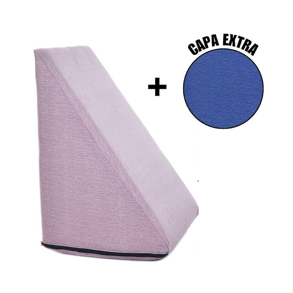 Almofada Triangular Encosto Anatômico Espuma Apoio Costas Repouso Leitura + Capa Extra