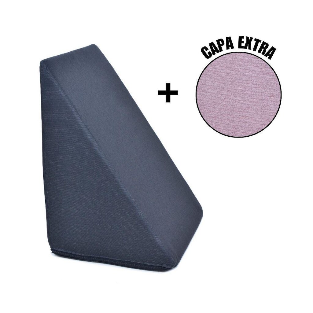 Almofada Triangular Encosto Anatômico Espuma Apoio Costas Repouso Leitura + Capa Extra