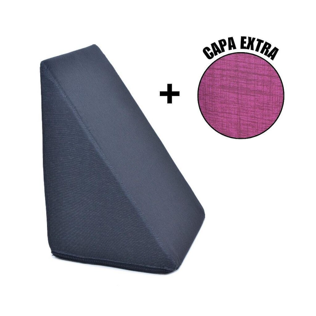 Almofada Triangular Encosto Anatômico Espuma Apoio Costas Repouso Leitura + Capa Extra