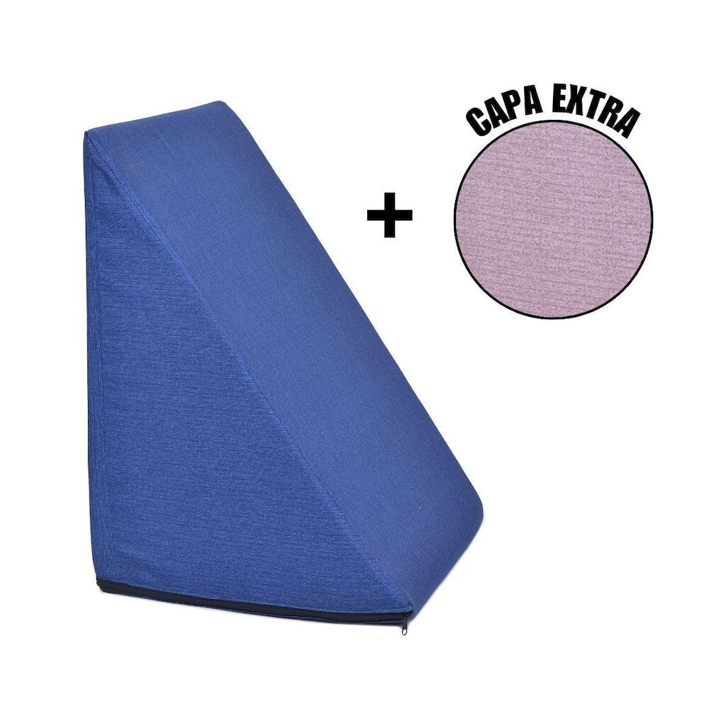 Almofada Triangular Encosto Anatômico Espuma Apoio Costas Repouso Leitura + Capa Extra