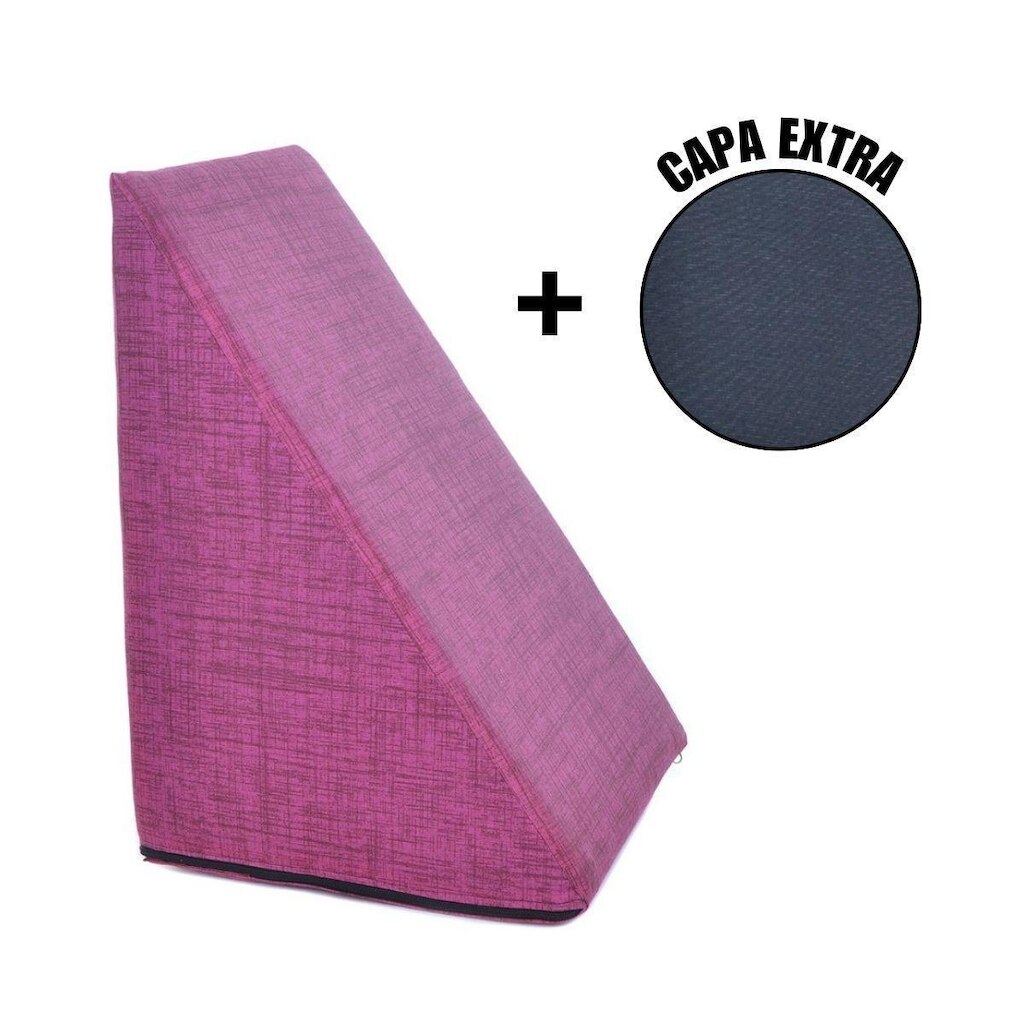 Almofada Triangular Encosto Anatômico Espuma Apoio Costas Repouso Leitura + Capa Extra