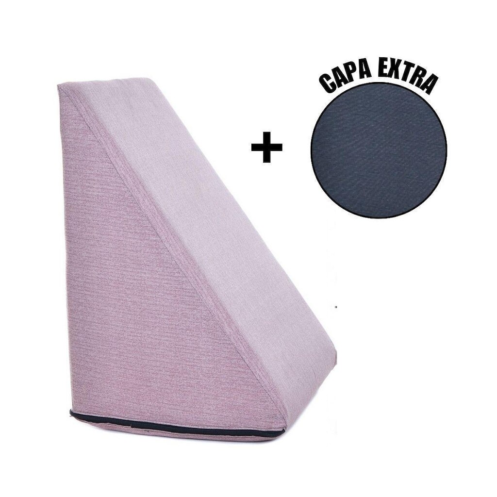 Almofada Triangular Encosto Anatômico Espuma Apoio Costas Repouso Leitura + Capa Extra