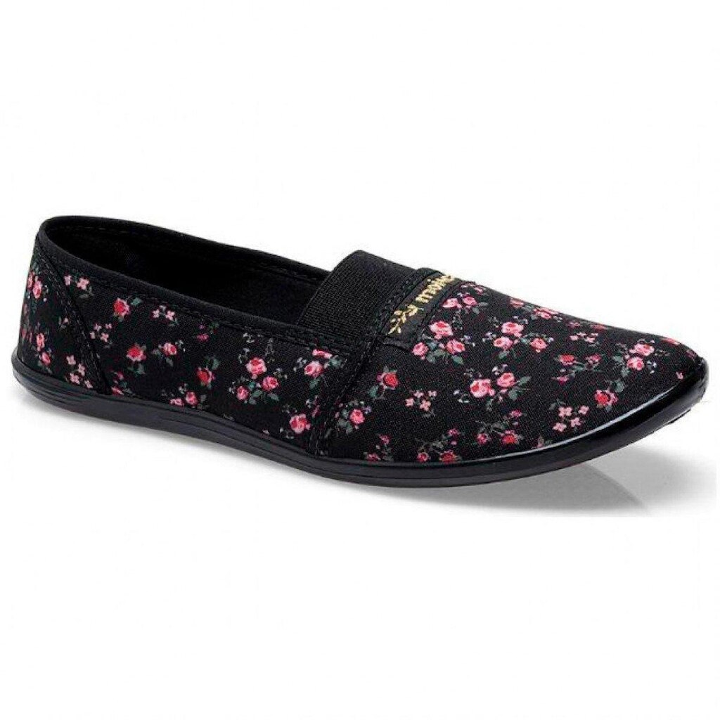 Alpargata Moleca Tecido Floral Lona Feminina - Preto - 34