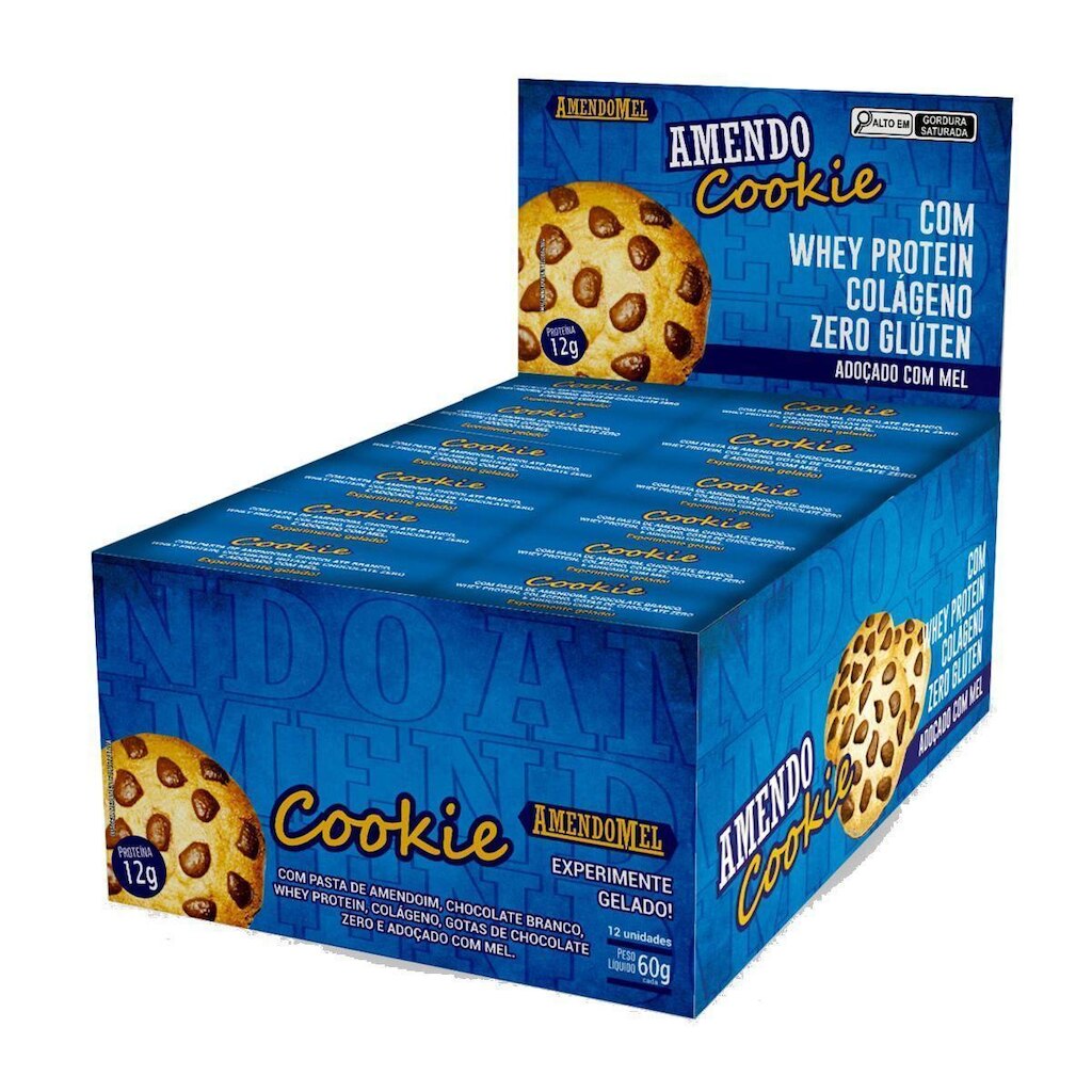 Amendo Cookie - 12 Unidades 45g Gotas de Chocolate - Amendomel