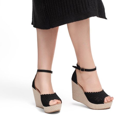 Menor preço em Anabela Lara Reis Salto Alto Modelo 2022.Ideal Para Usar Com Calça Feminina Joguer - Preto