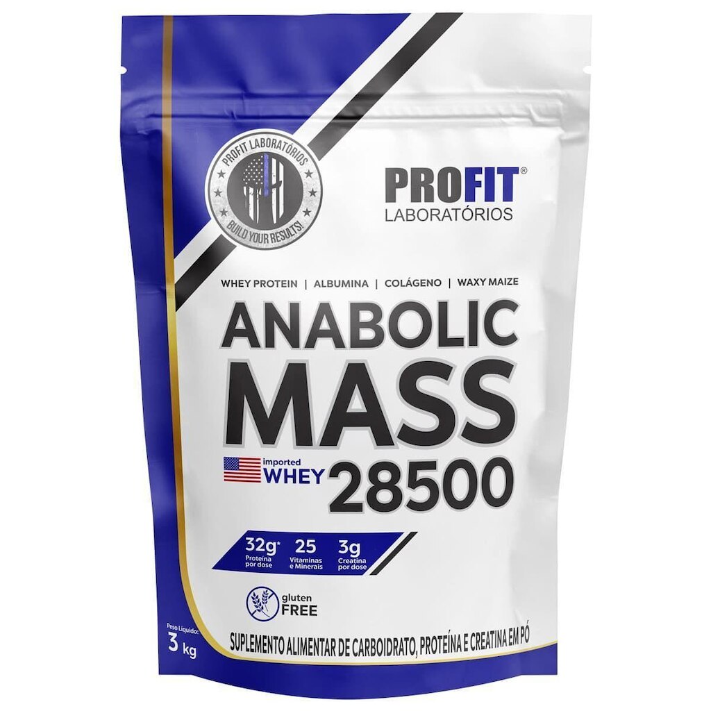 Anabolic Mass 28500 Refil Stand-Up - 3000g Chocolate com Morango - ProFit