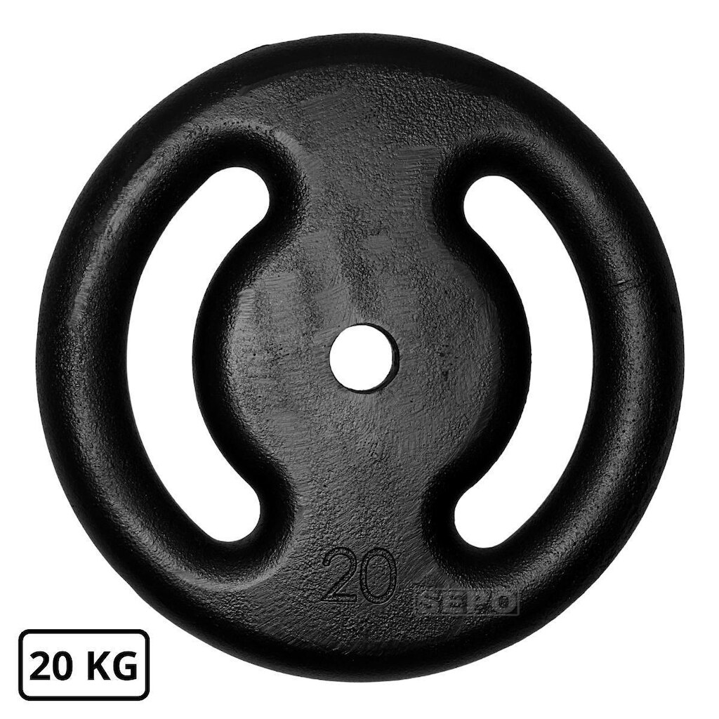 Anilha de Ferro Fundido Pintada 20 Kg Preto