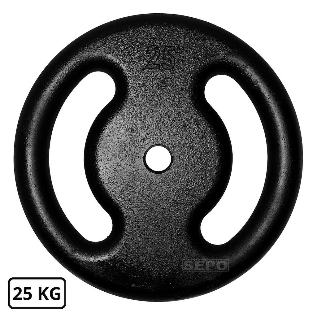 Anilha de Ferro Fundido Pintada 25 Kg Preto