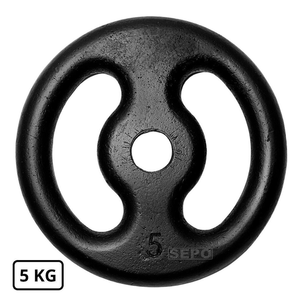 Anilha de Ferro Fundido Pintada 5 Kg Preta