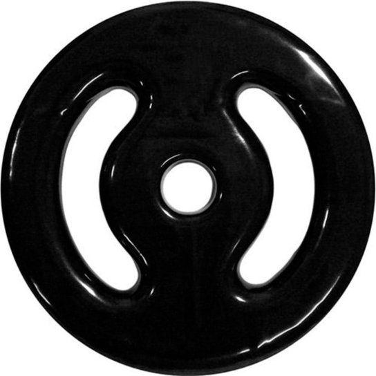 Anilha Vazada Emborrachada Academia Peso Musculação 5kg - Preto