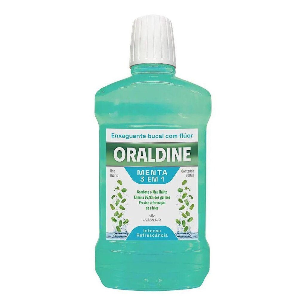 Antisséptico Bucal Oraldine Menta - 500ml - Com Álcool -