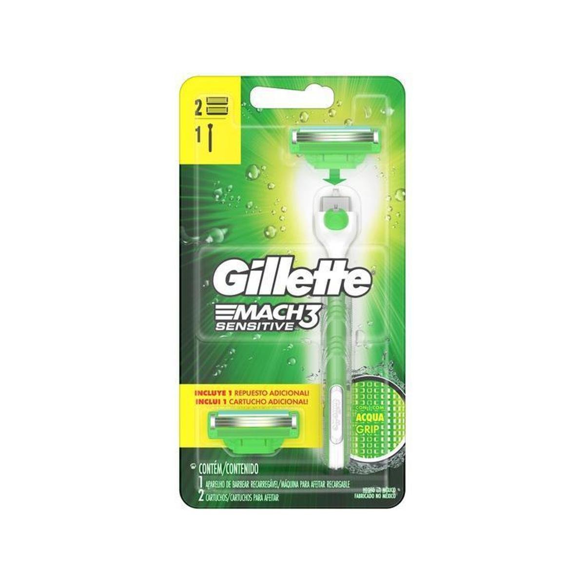 Menor preço em Aparelho de Barbear Gillette Mach3 Aqua-Grip