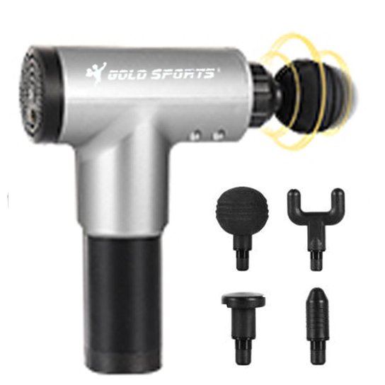 Aparelho Massageador Muscular Elétrico Pistola Gold Sports Power Corporal Relaxante FiT - Prata Menor preço em Aparelho Massageador Muscular Elétrico Pistola Gold Sports Power Corporal Relaxante FiT - Prata