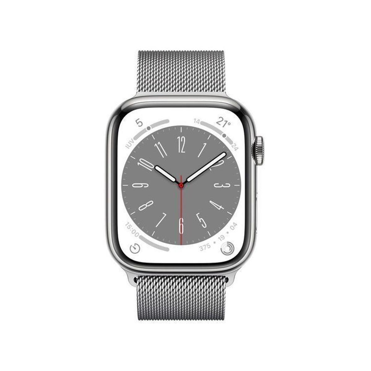 Apple Watch Series 8 45mm GPS + Cellular Caixa Prateada Aço