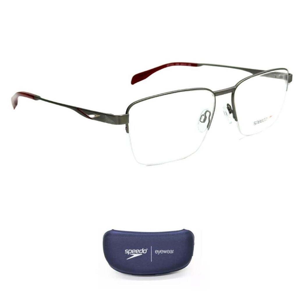 Armação de Grau Speedo SP1410 02B Metal Cinza Vermelho