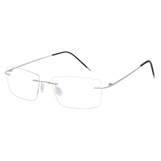 Armação Óculos Grau Masculino Retangular Balgriff Titanium Sem Aro Izaker 1274 - Chumbo Menor preço em Armação Óculos Grau Masculino Retangular Balgriff Titanium Sem Aro Izaker 1274 - Chumbo