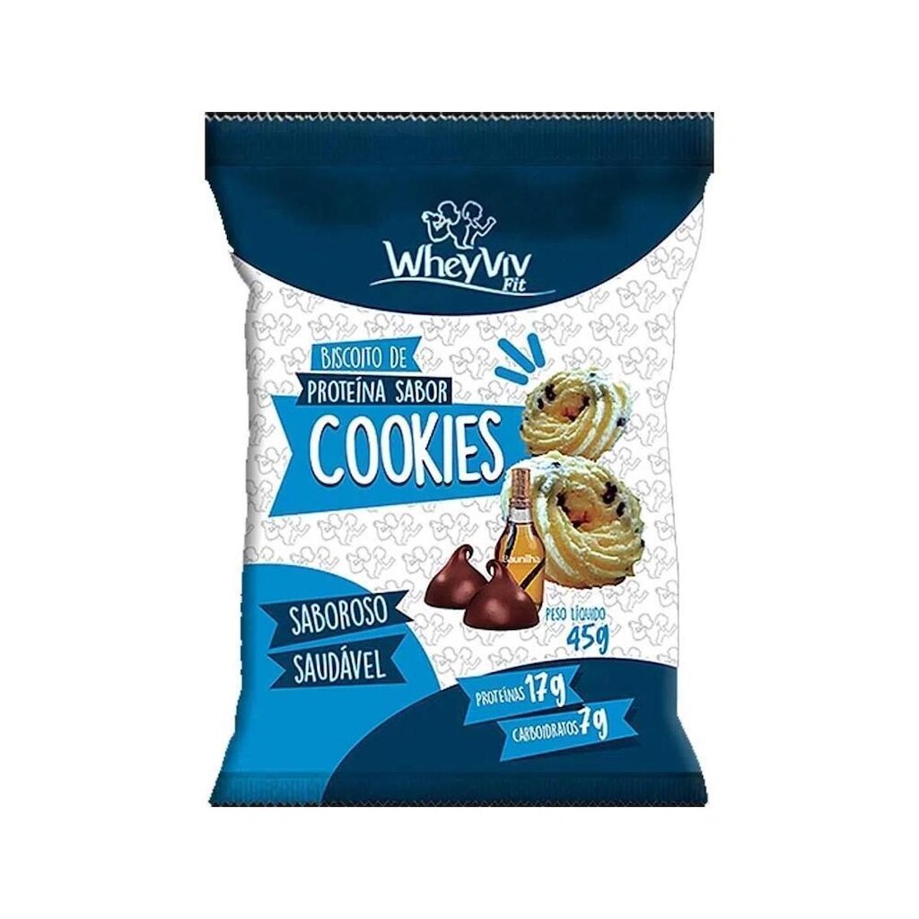 B iscoito Cookies 45g - Whey Viv Fit