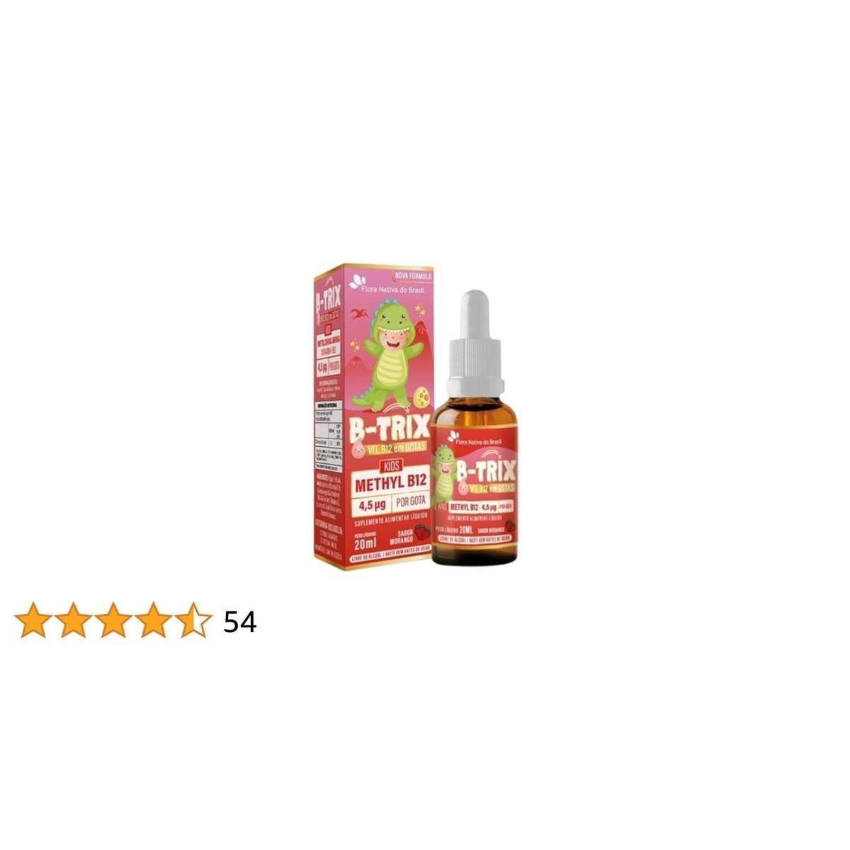 B-TRIX Vitamina B12 em gotas sabor Morango Linha Kids Flora Nativa do Brasil Menor preço em B-TRIX Vitamina B12 em gotas sabor Morango Linha Kids Flora Nativa do Brasil