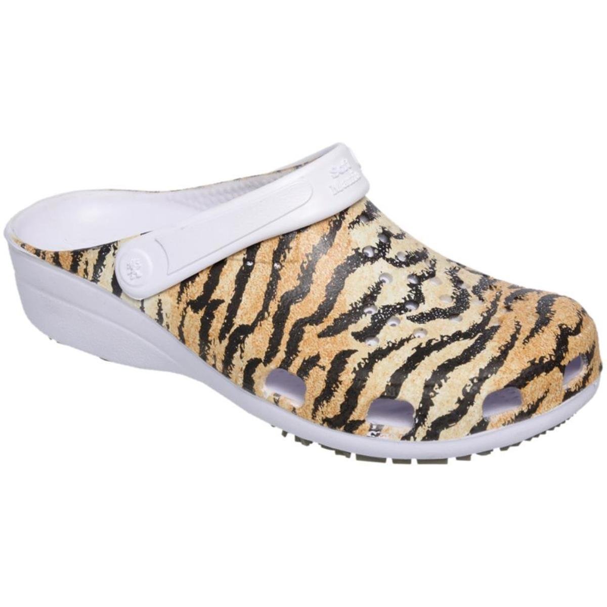 Babuche Feminino Soft Works Estampado Antiderrapante Casual - Branco+Bege |  Netshoes