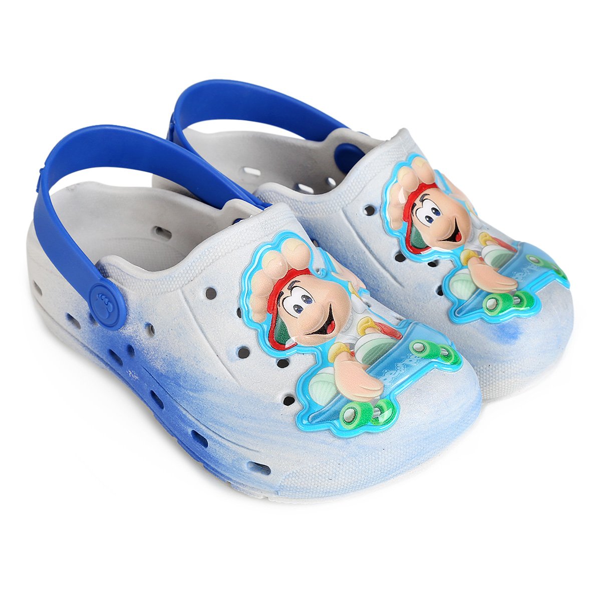 Babuche Infantil Pé com Pé Masculina - Cinza+Azul | Netshoes