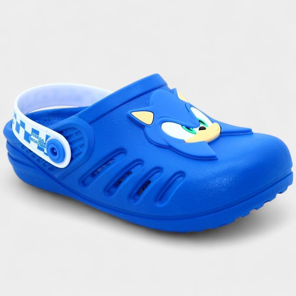 Babuche Infantil Sonic Ready Masculina - Azul e Branco - 30