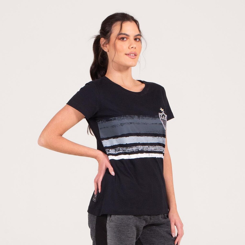 Baby Look Classic Feminina Atlético Mineiro Listrado