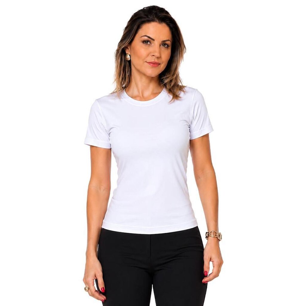 Baby Look Demorgan Uniformes Viscocrepe Feminina