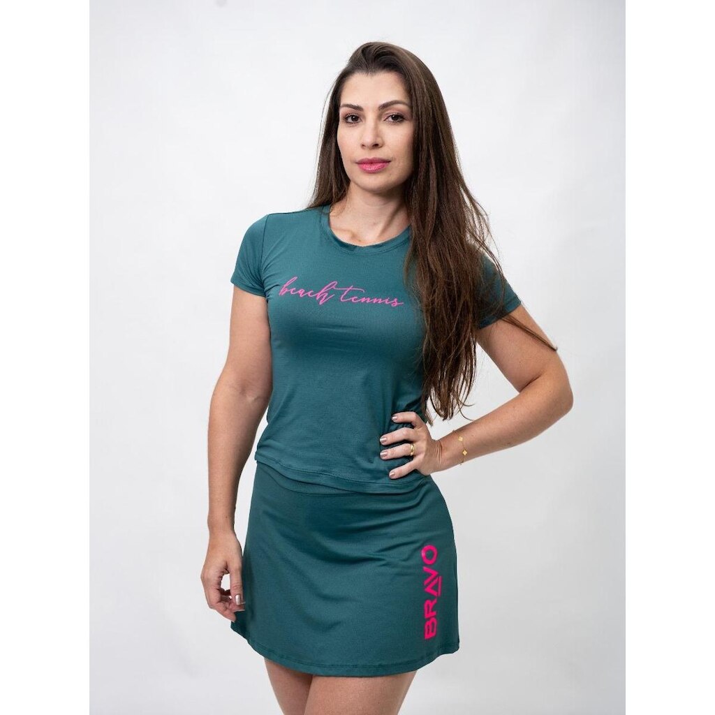 Baby Look Dry Cool Raquete Verde Escuro