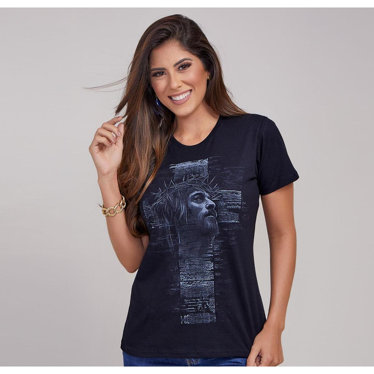 Baby Look Face de Cristo DV3813 Preto 