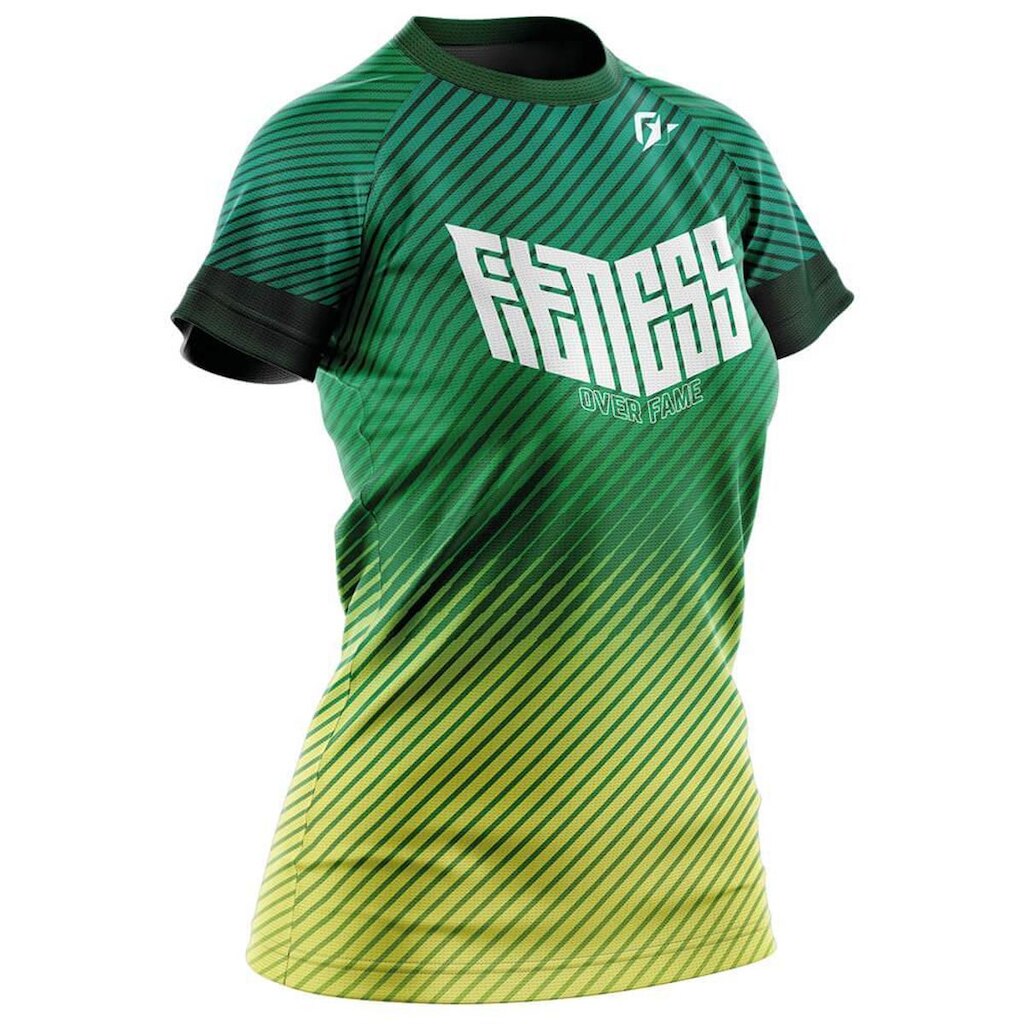 Baby Look Feminina Treino Academia Gradient Verde