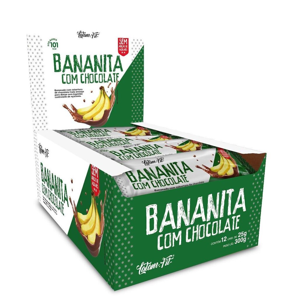 Bananinha Fit Zero Lactose Com Chocolate 300g Latam Fit