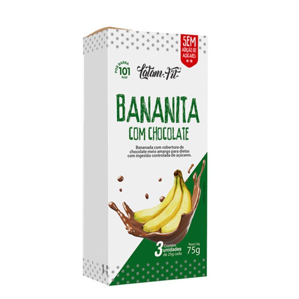 Bananita - Bananinha Com Chocolate - Zero Açúcar Latam Fit
