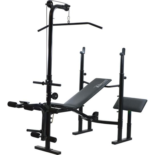 Banco Supino SP-3300 Pro com Torre para Puxada, Banco Scott, Poli Sports - Preto Menor preço em Banco Supino SP-3300 Pro com Torre para Puxada, Banco Scott, Poli Sports - Preto