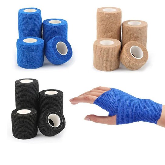 Bandagem Elástica Proteção Esportiva Autoadesiva Atadura Imobilização Tornozelos Pulso Dedos - Sortido Menor preço em Bandagem Elástica Proteção Esportiva Autoadesiva Atadura Imobilização Tornozelos Pulso Dedos - Sortido