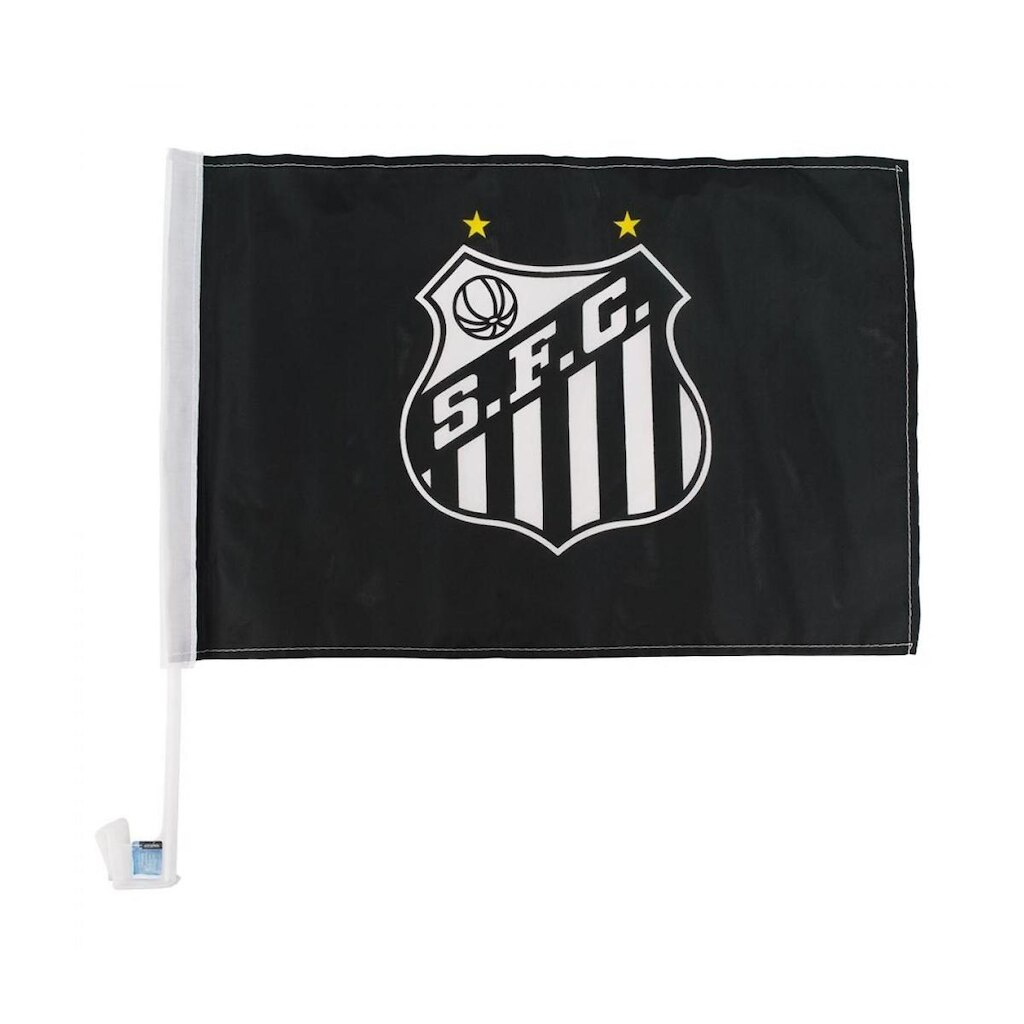 Bandeira Haste Plástico Vidro Carro   Santos