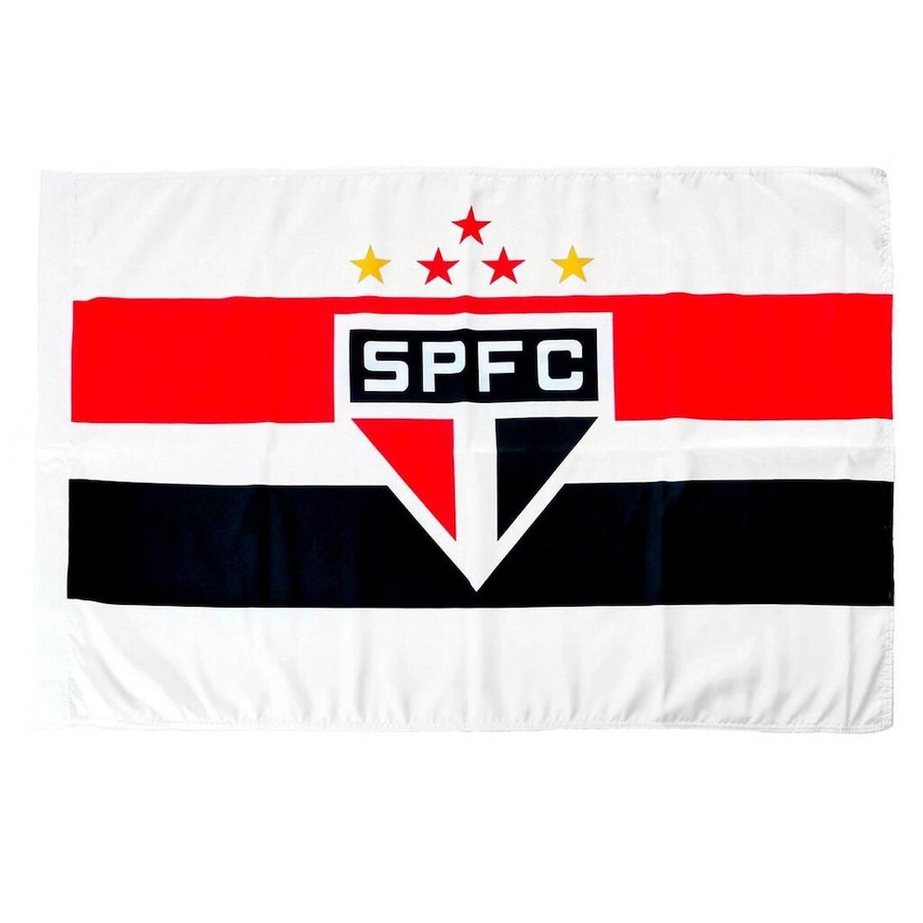 Bandeira São Paulo Branca Torcedor 2 panos 1 face 0,90 x 1,30 m - Cód. 616