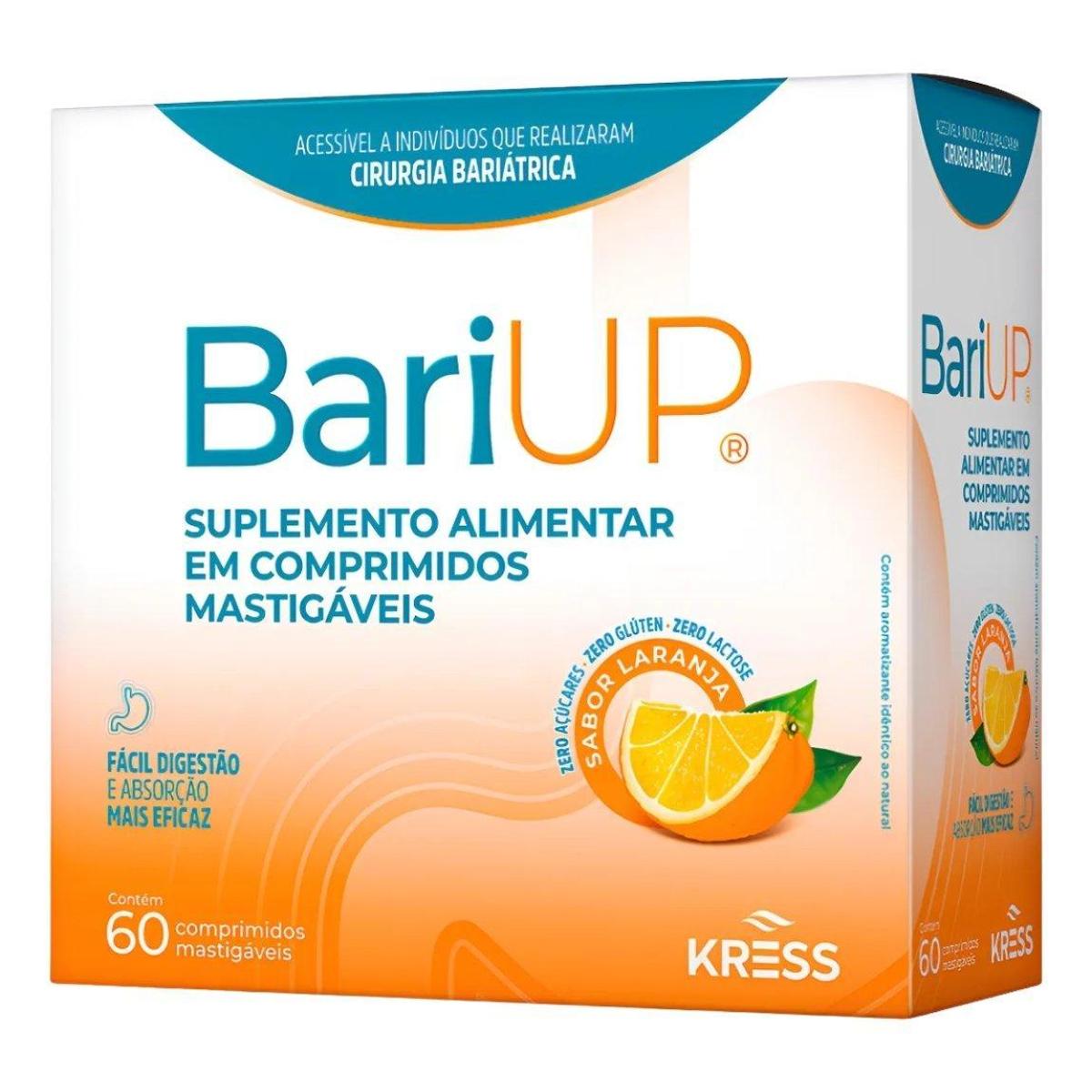 Bariup Kress Suplemento Vitamina Bariatrica 60 Mastigavel Laranja