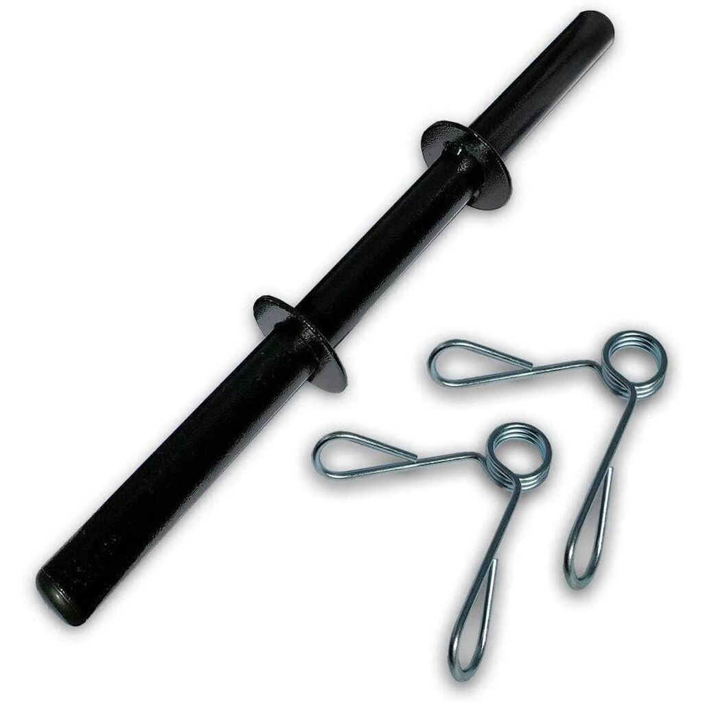 Barra 40cm Oca Preto p/ Halteres c/ Presilhas Jfit