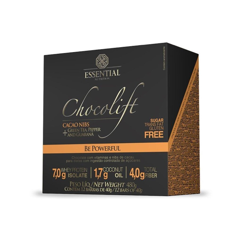 Barra Chocolift Be Powerful 40g (480g) 12 Unidades - Essential Nutrition